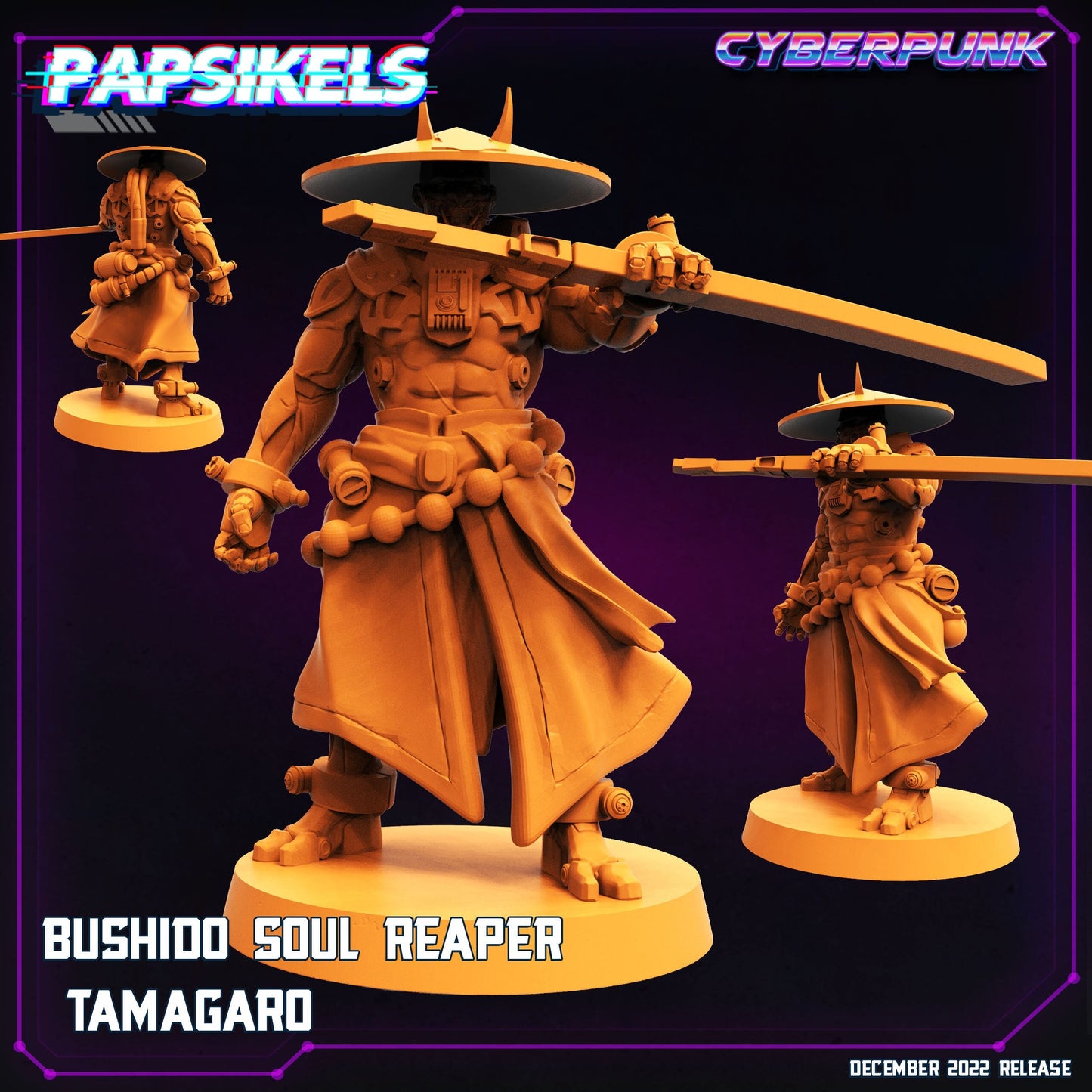 Bushido Soul Reaper Tamagaro - 32mm Scale Cyberpunk Mini | Batang City | Papsikels