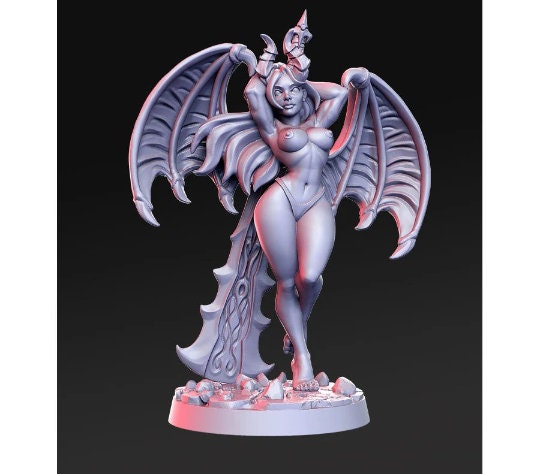 Akisha Pinup Succubus - 32mm Scale DnD Miniature | Dungeons and Dragons | JRPG Mini - RN Estudio