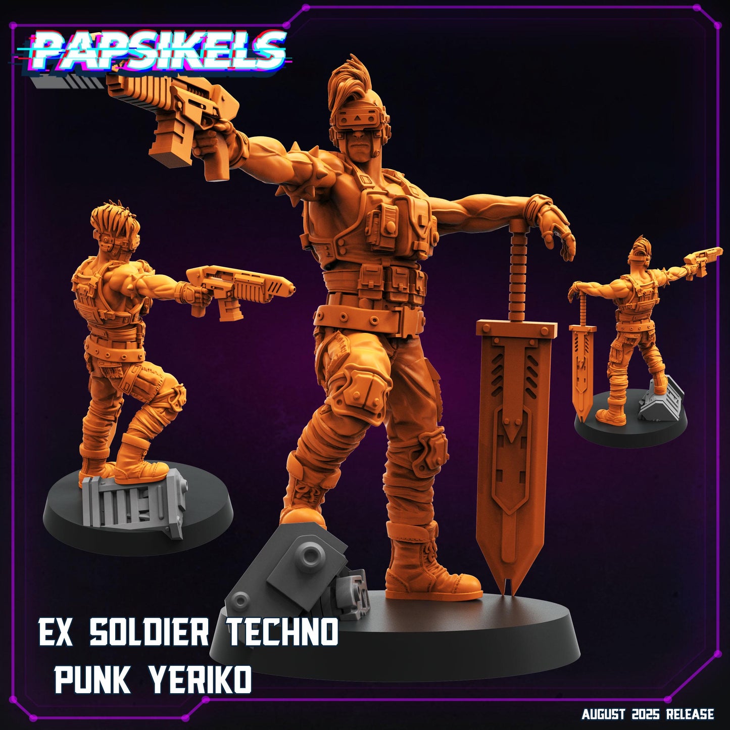 Ex Soldier Techno Punk - 32mm Scale Cyberpunk Mini | Papsikels