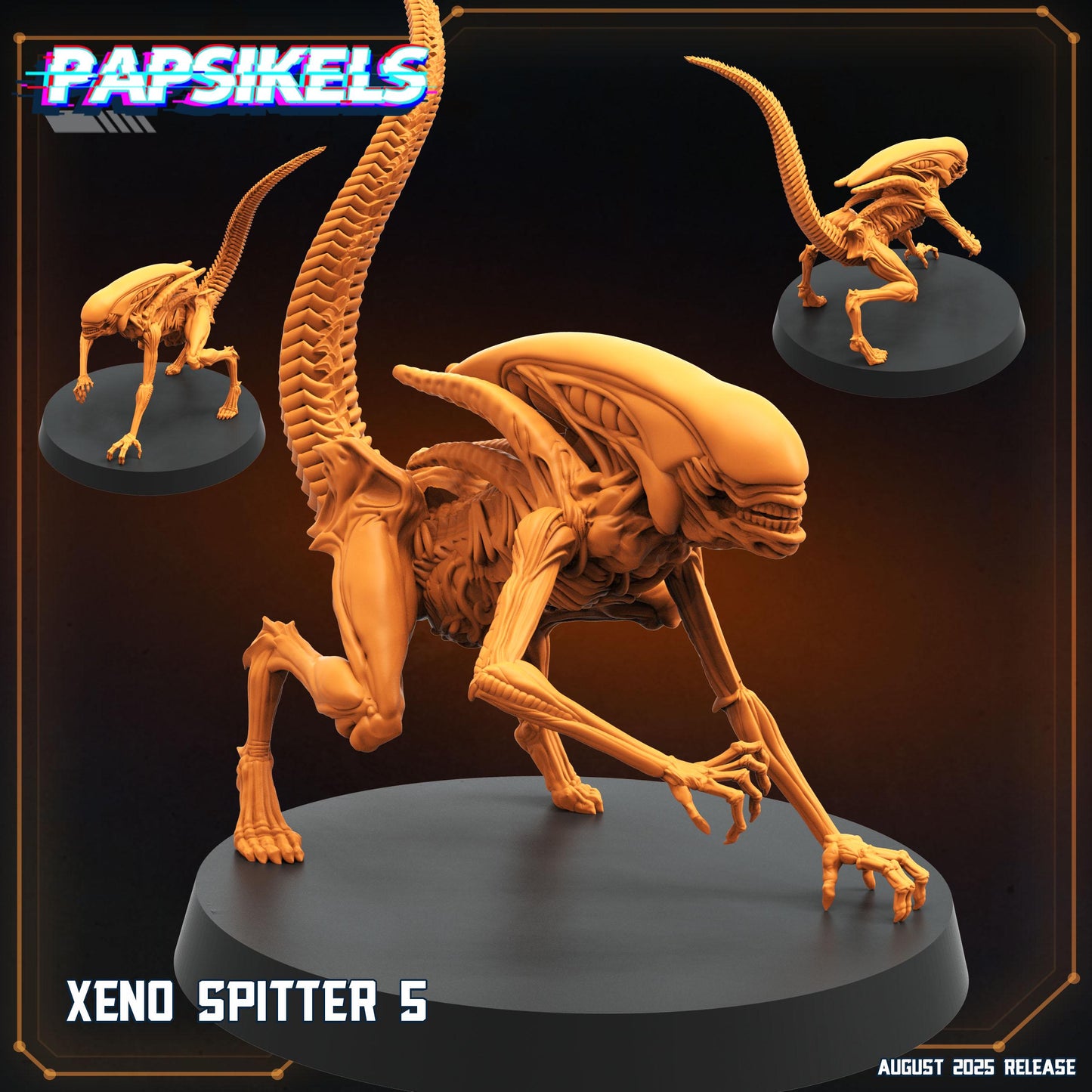 Xeno Spitter - 28mm 32mm Scale Alien Miniature | RPG | Sci fi | Cyberpunk | Role Playing | DnD | Papsikel