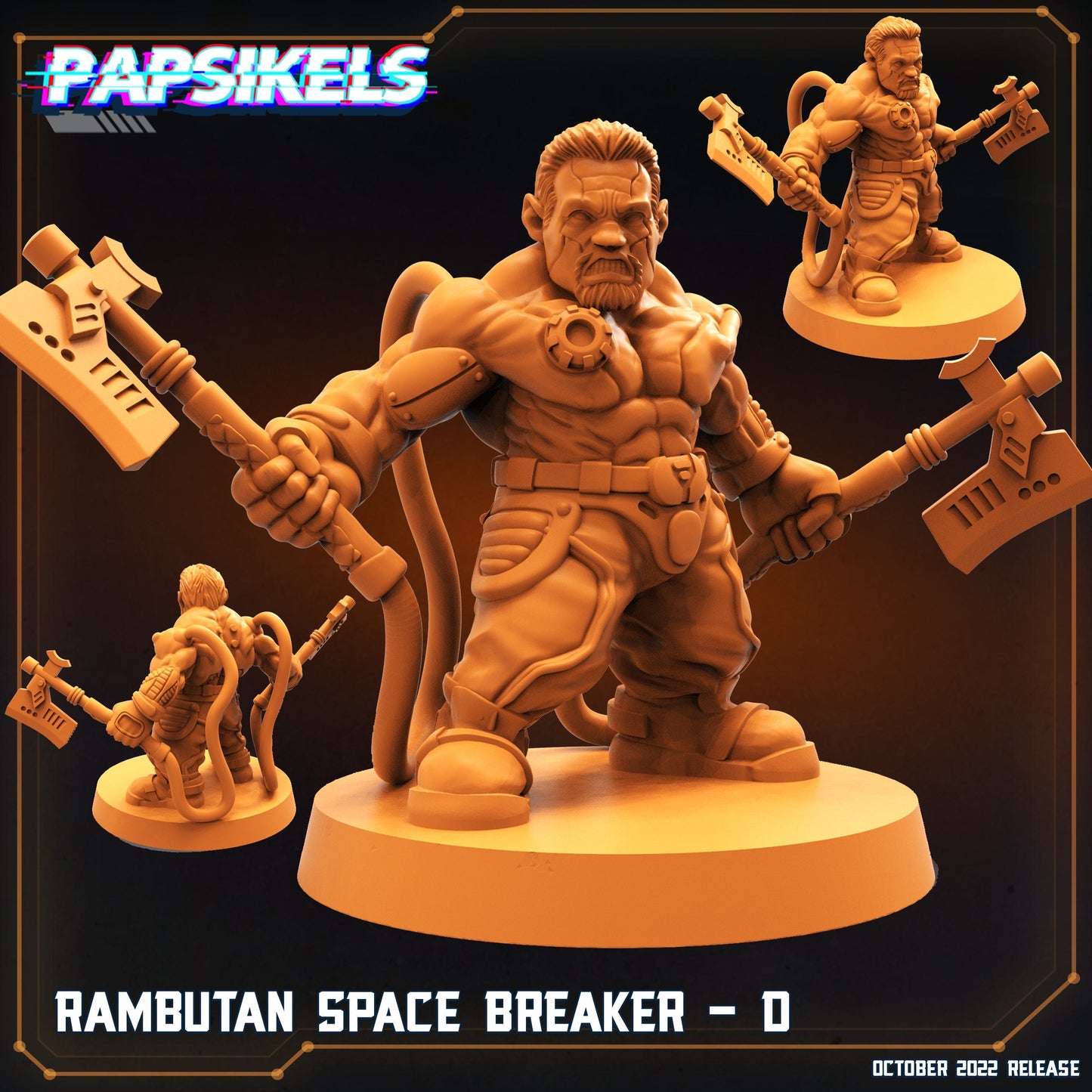 Rambutan Space Breaker D Dwarf - 32mm Scale Alien Miniature | RPG | Sci fi | Cyberpunk | Role Playing | DnD | Papsikel