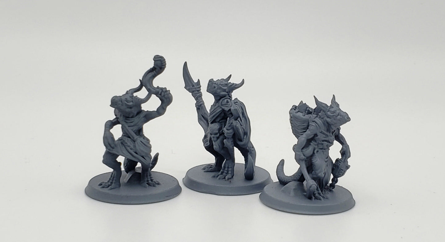 3pc Kobolds Set - 25mm - 75mm Scale | DnD | EC3D Fantasy Mini