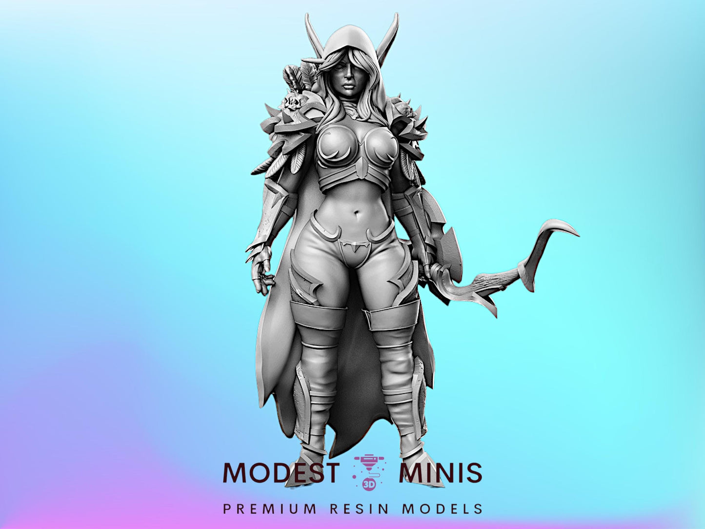 Wow Sylvana - 28mm 32mm Scale DnD Miniature | Dungeons and Dragons | RN Estudio
