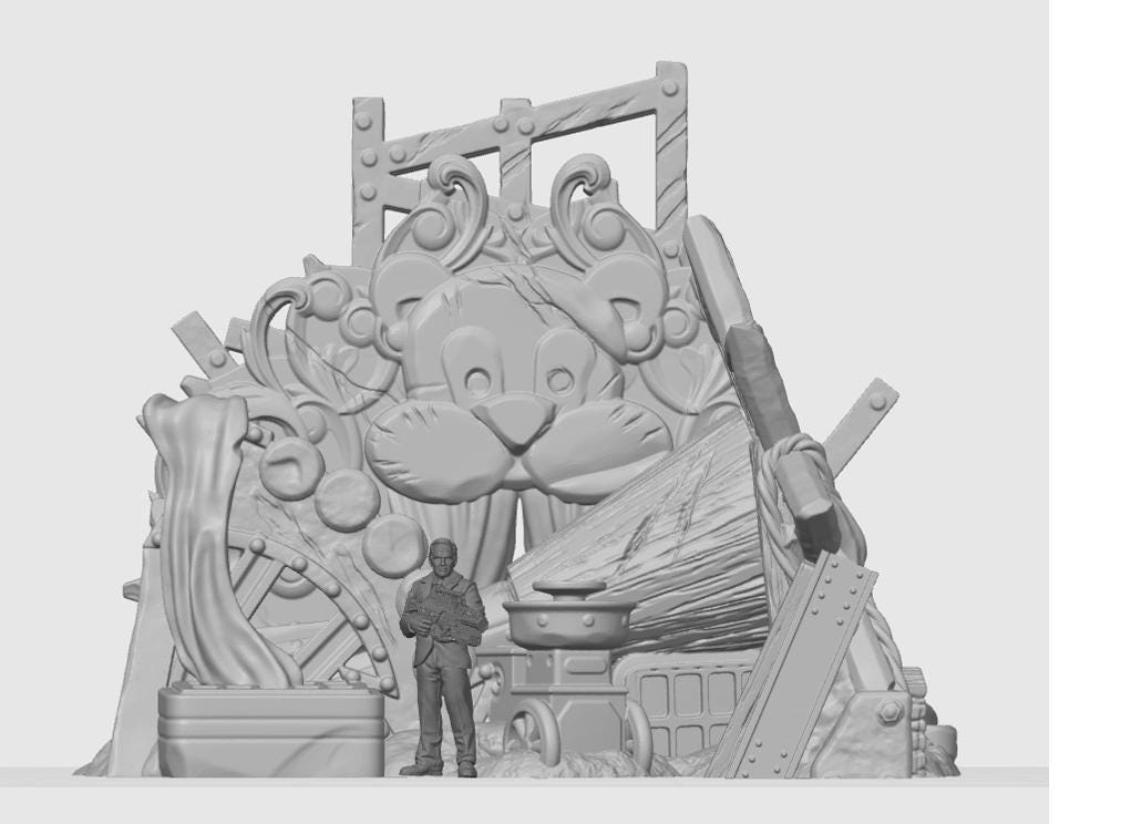 Park Entrance Abandoned Theme Park | 28mm - 40mm Scale | Survivor Terrain | Fantasy Scatter | Sci Fi Terrain | EC3D Badlands