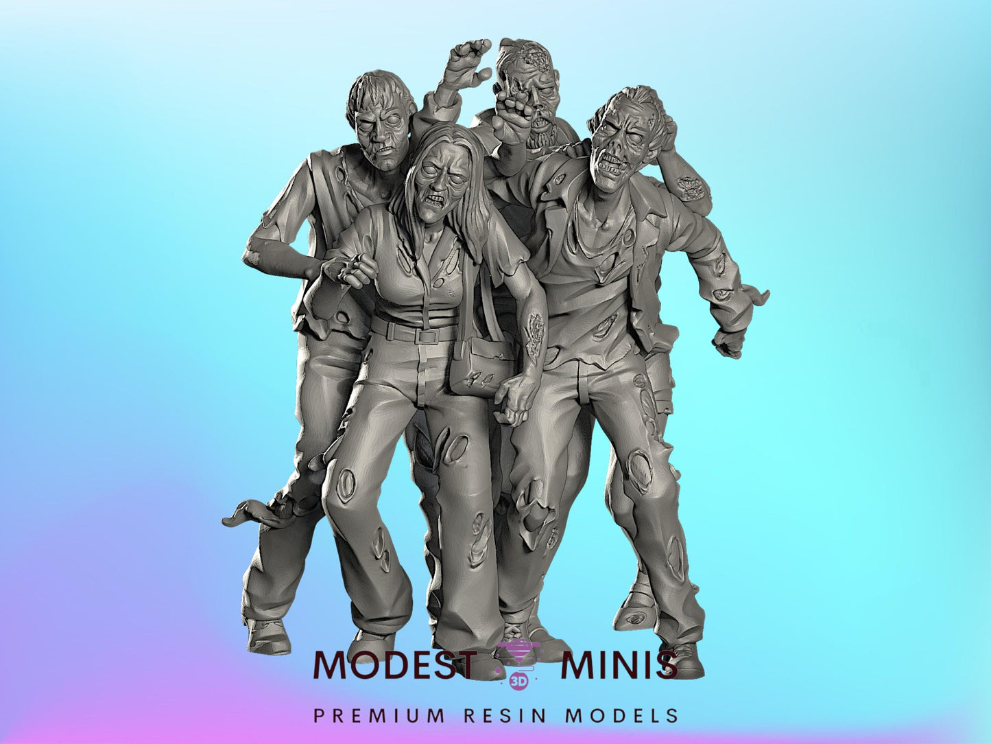 Zombie Horde 5 - 28mm 30mm 32mm - Zombie Horde | Wasteland | Zombicide | Walking Dead