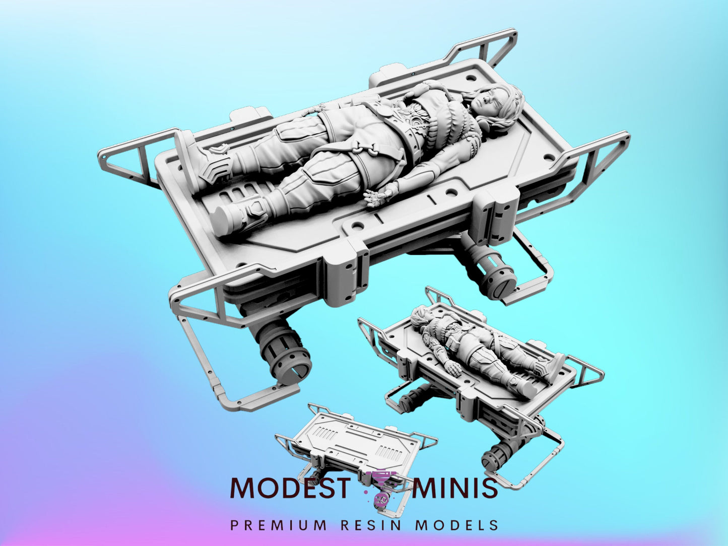 Medical Bed Patient A - 32mm Scale Cyberpunk Mini | Papsikels