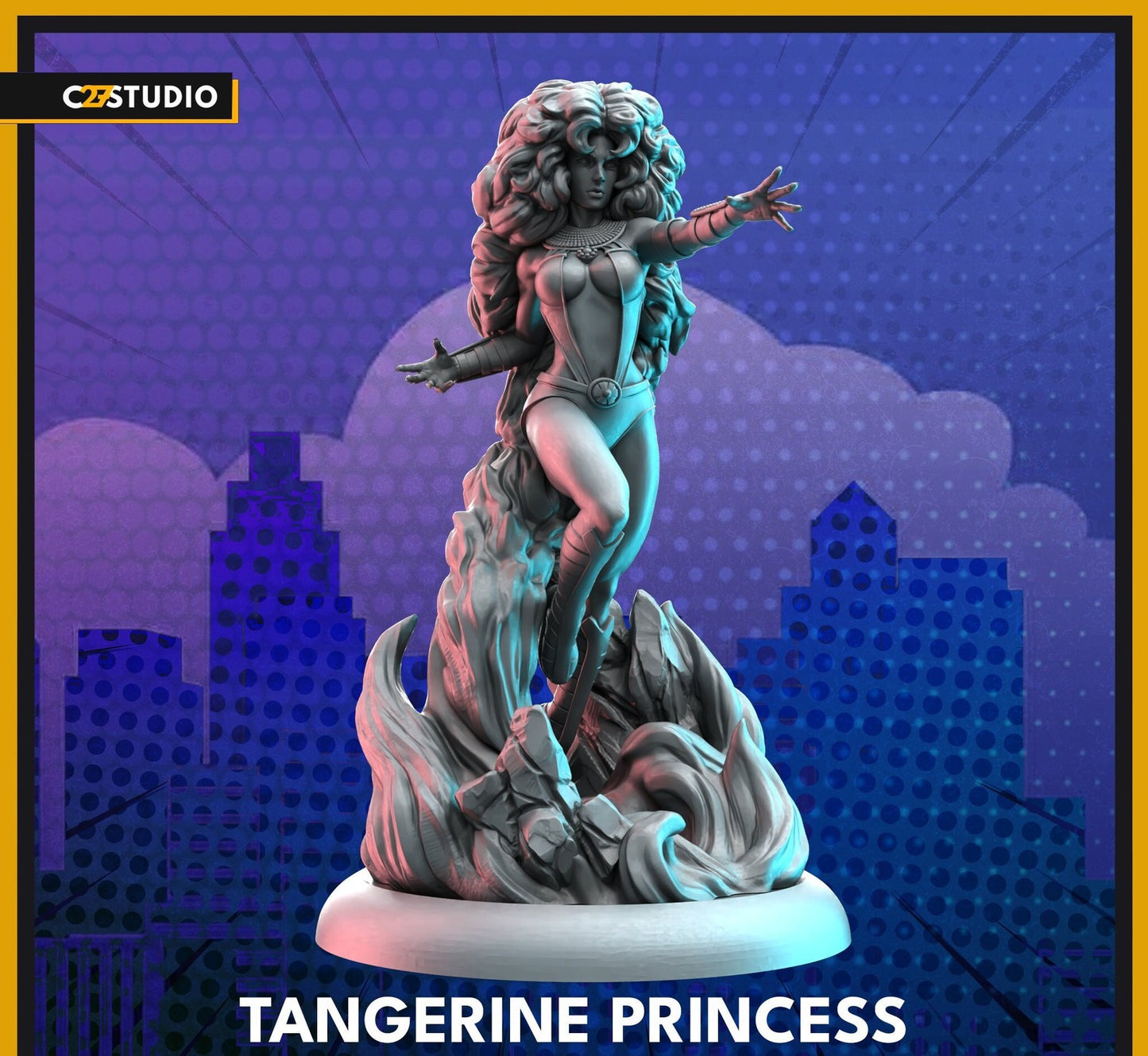 Tangerine Princess - 32mm 40mm Resin Mini | Superhero | C27