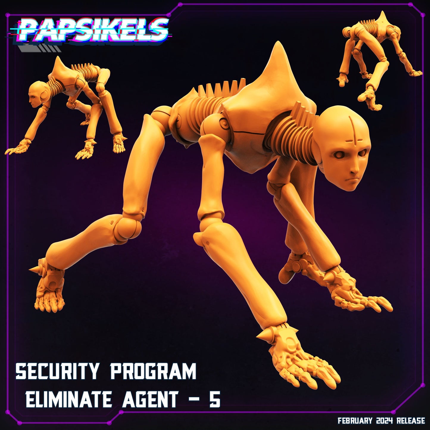 Security Program Eliminate Agent Set - Cyberpunk Miniature | Papsikels