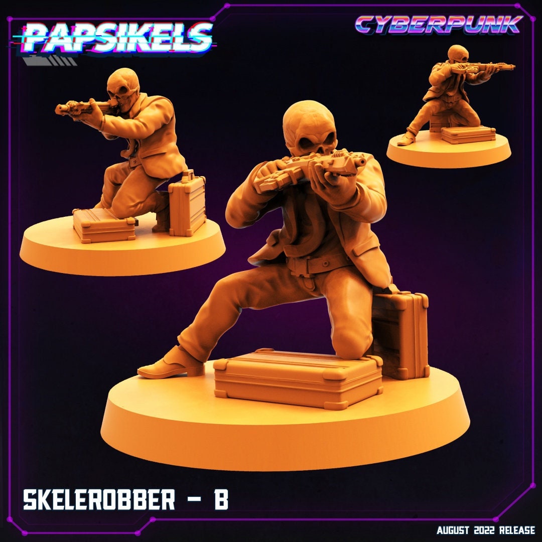 Skelerobber B - 32mm Scale Cyberpunk Miniature | Alien | Papsikels