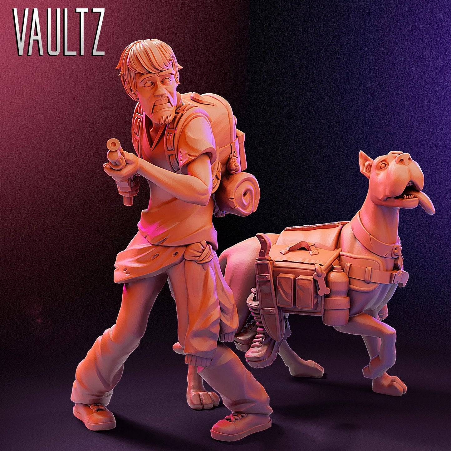 Survivor Mystery Gang Shag and Scoobs | 28mm+ Resin Mini | Zombicide | Vaultz