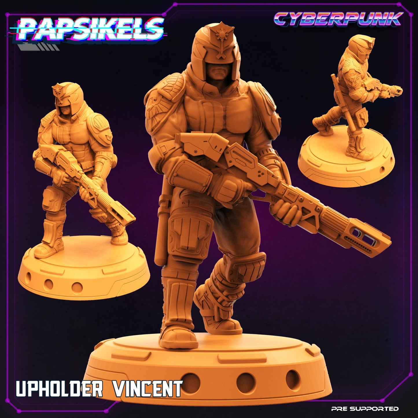 Cyberpunk Upholder Vincent - 32mm Scale Alien Miniature | Law Upholders | Papsikels