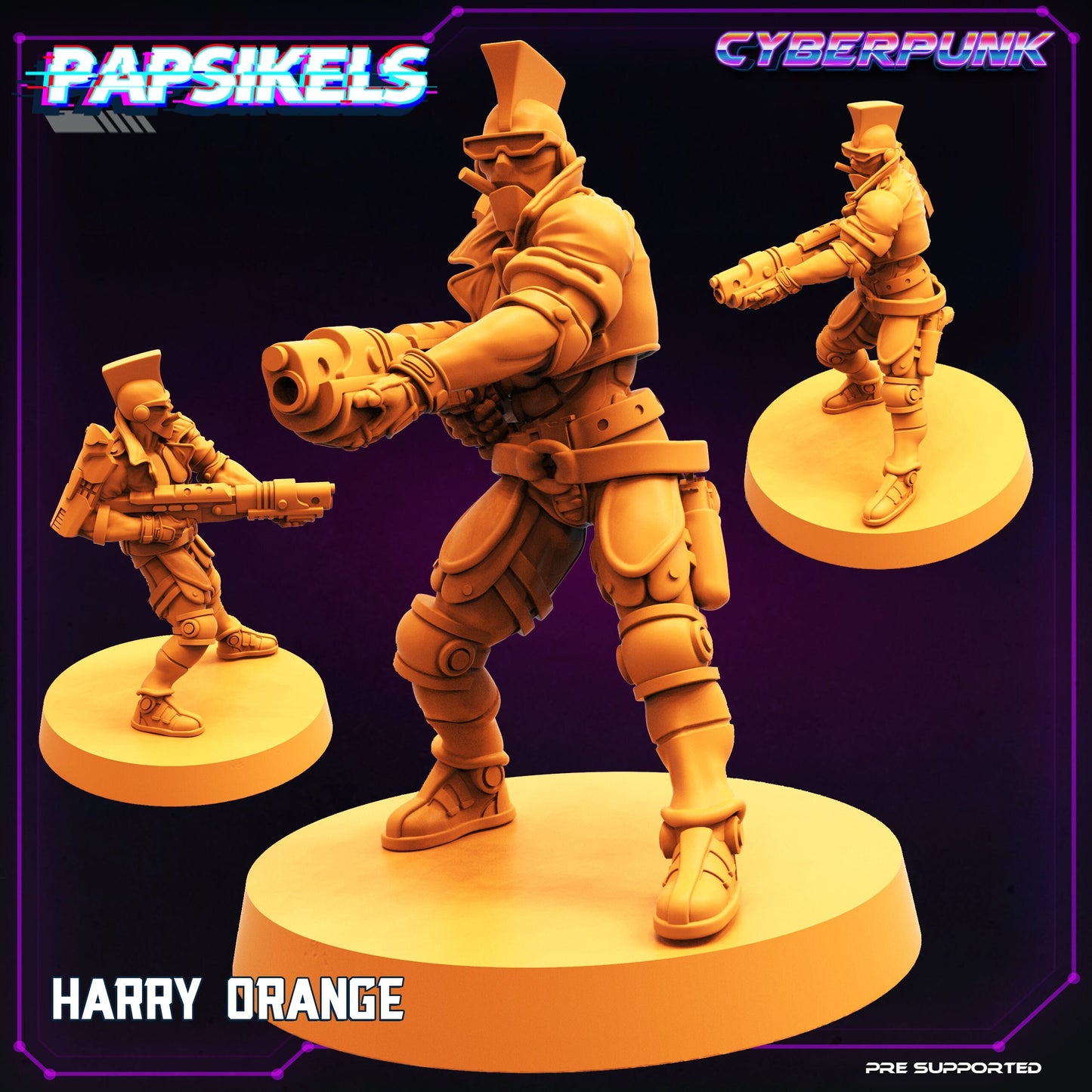 Harry Orange Fruit Gang - Resin Scale Alien Miniature | Cyberpunk | Papsikels