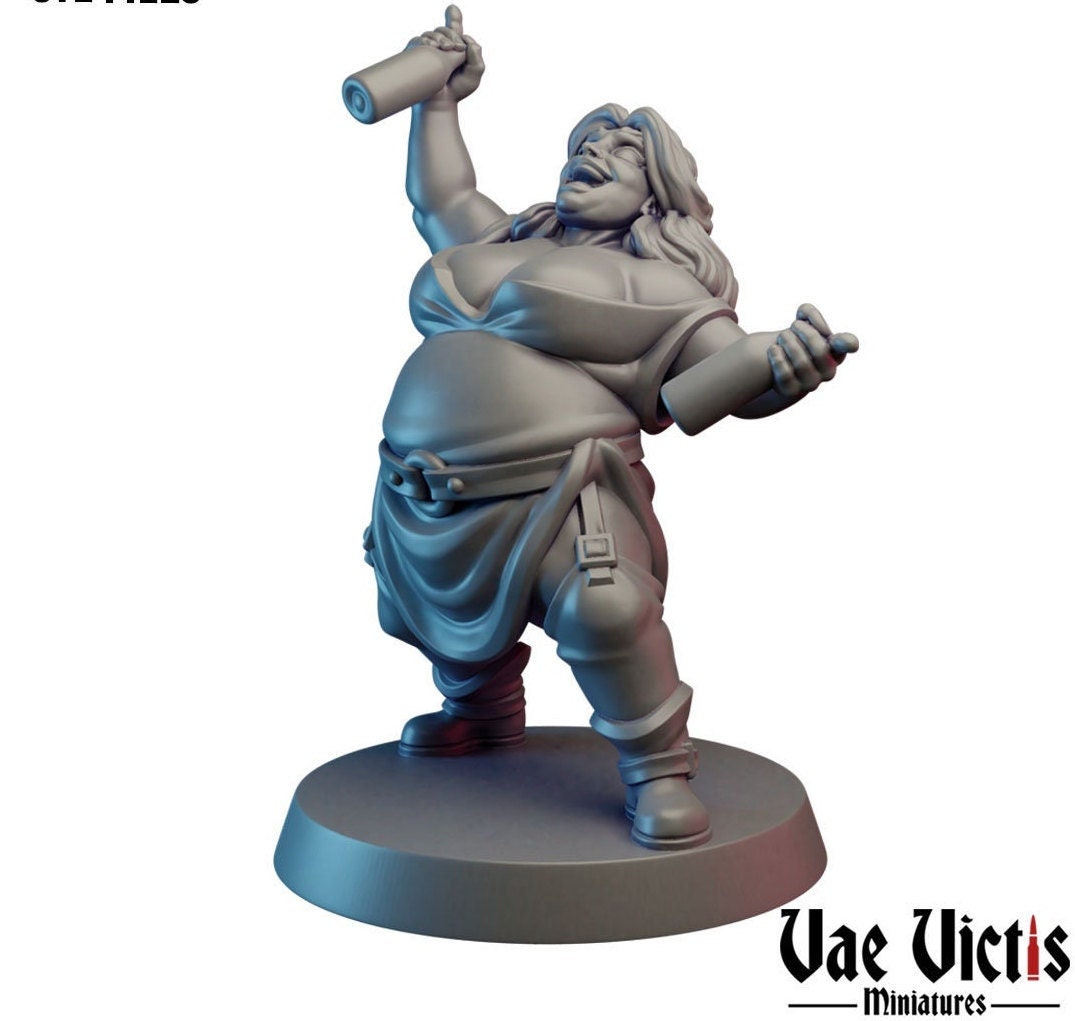 Party Lady Villager | 28mm - 75mm Scale | DnD Frostgrave Mini | Vae Victis Fantasy