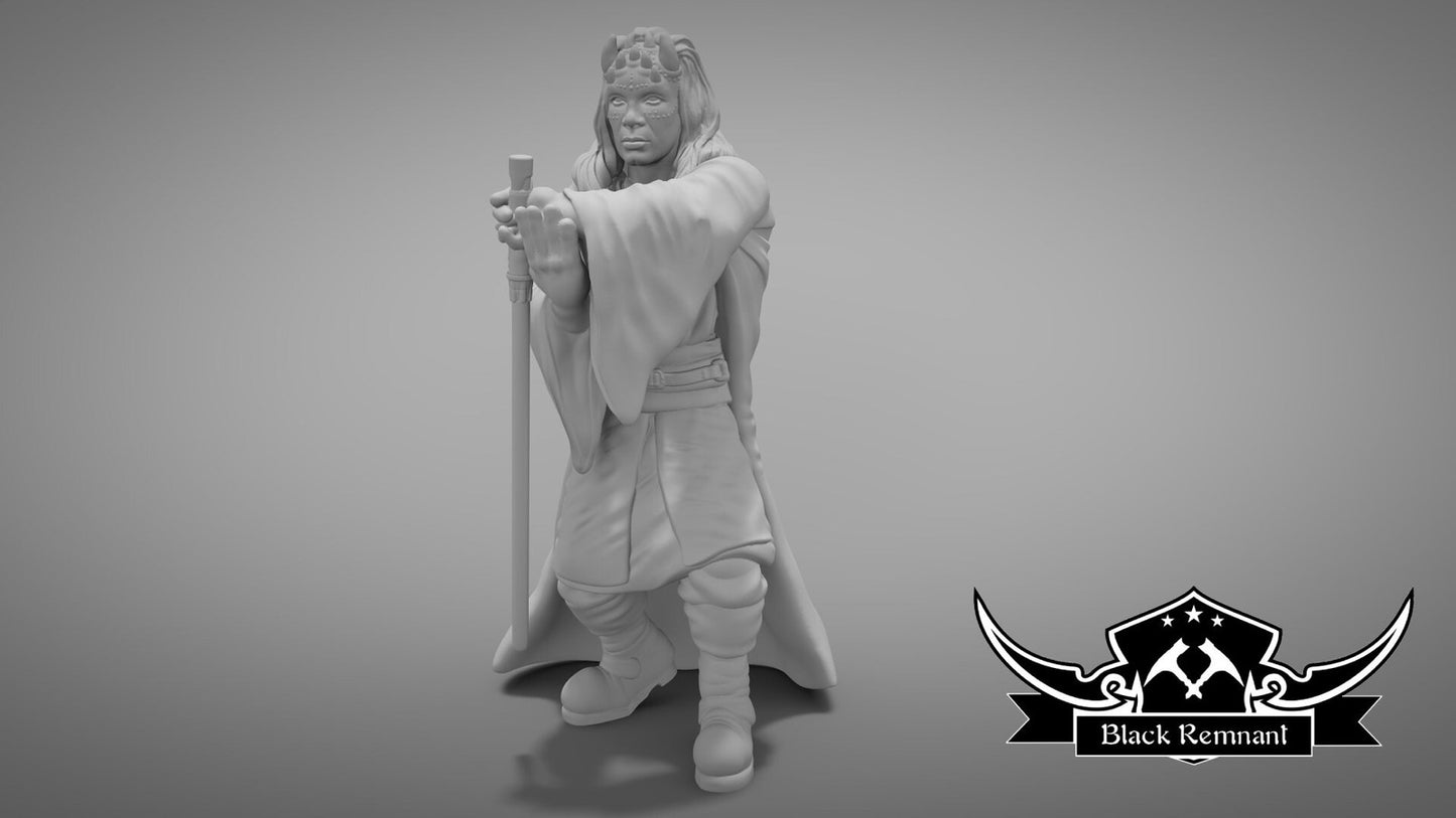 Mystical Warrior with Long Hair - 28mm - 40mm Scale | Star Wars Legion Mini