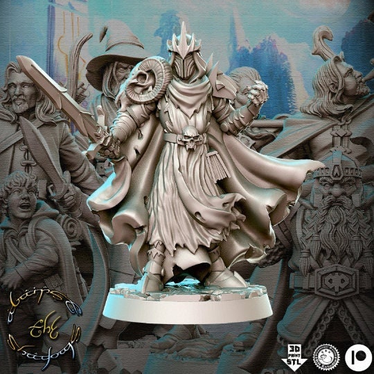 Agmoth Lich Warrior - 32mm Scale DnD Miniature | Dungeons and Dragons | JRPG Mini - RN Estudio