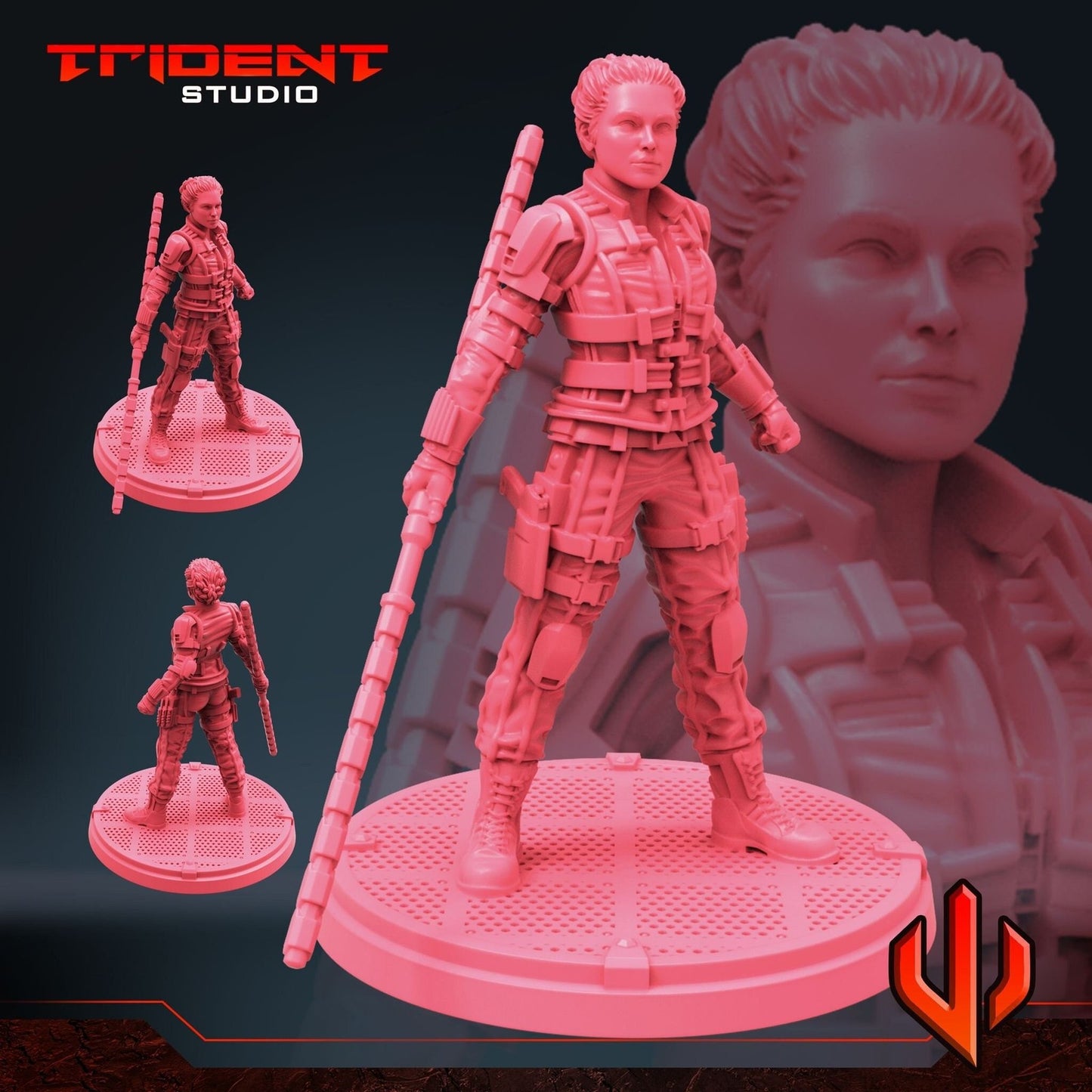 Black Florence Standing - 40mm Miniature | Crisis Protocol Proxy | Trident