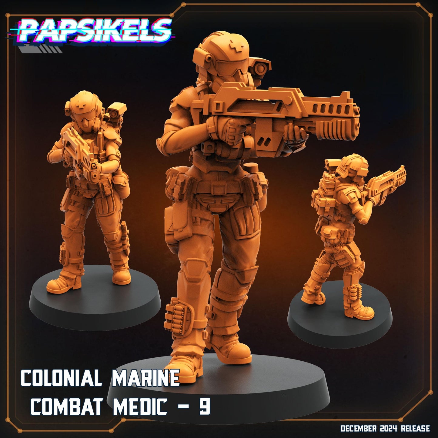 10pc Combat Medic Team - 32mm Scale Cyberpunk Miniature | RPG | Sci fi | AvP | Role Playing | DnD | Papsikel