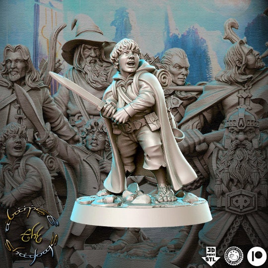Sami Hobbit Explorer - 32mm Scale DnD Miniature | Dungeons and Dragons | JRPG Mini - RN Estudio