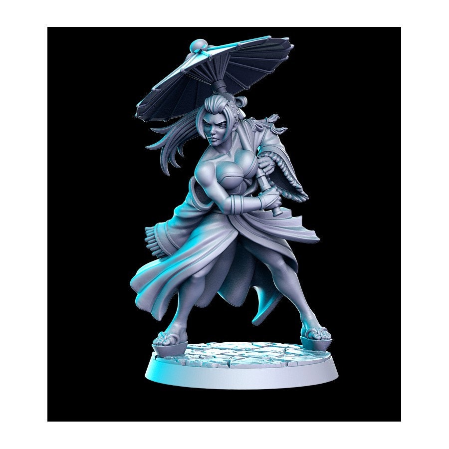 Asuka Female Pinup - 32mm Scale DnD Miniature | Dungeons and Dragons | JRPG Mini - RN Estudio