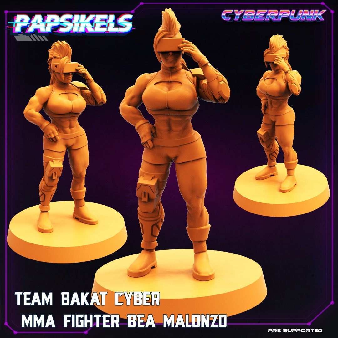Cyberpunk Bea Malonzo - 32mm Scale Alien Miniature | Batang City | Papsikels