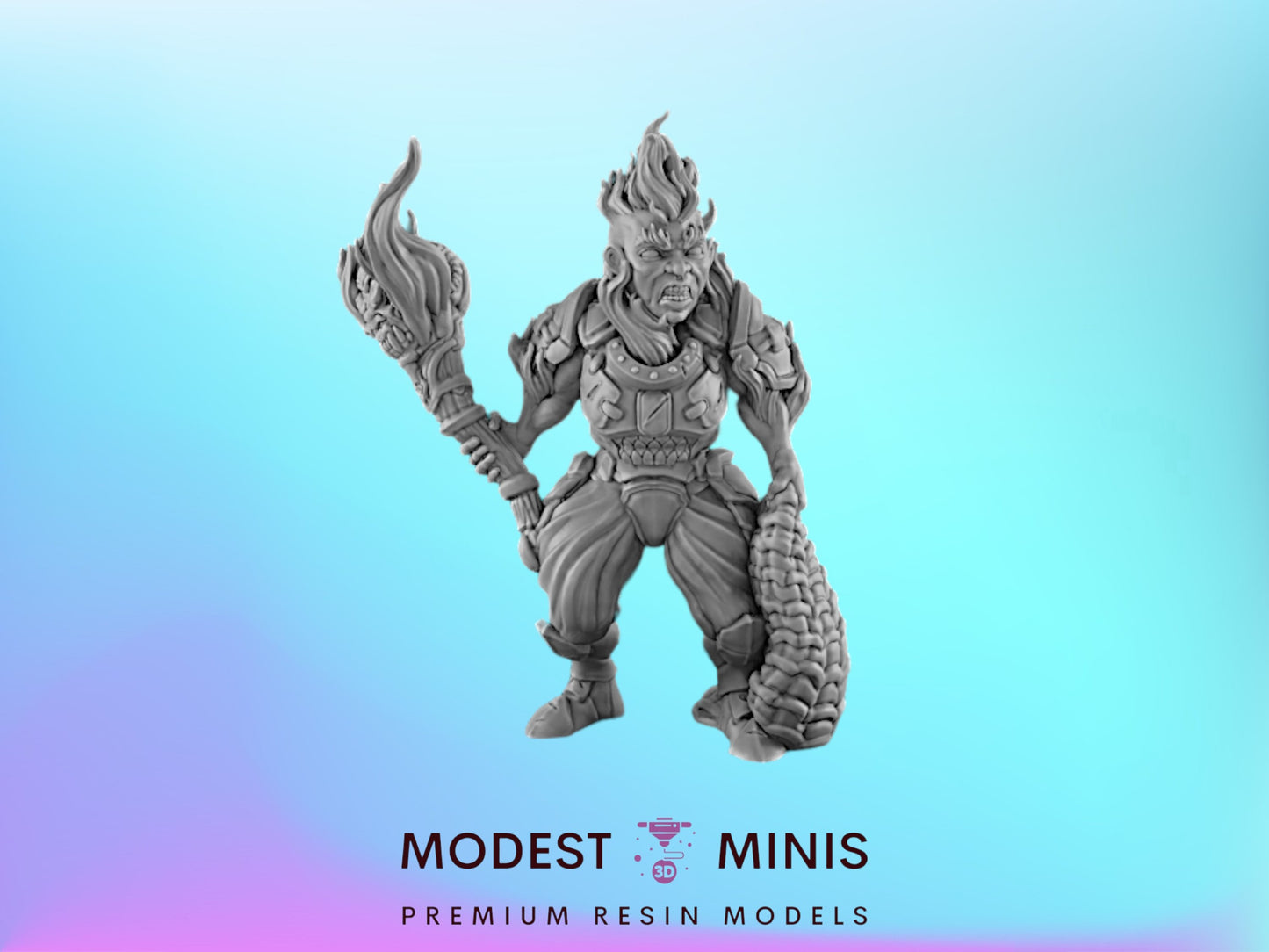 Azer 2 - 25mm - 75mm Scale | DnD | EC3D Fantasy Mini | Beasts and Baddies