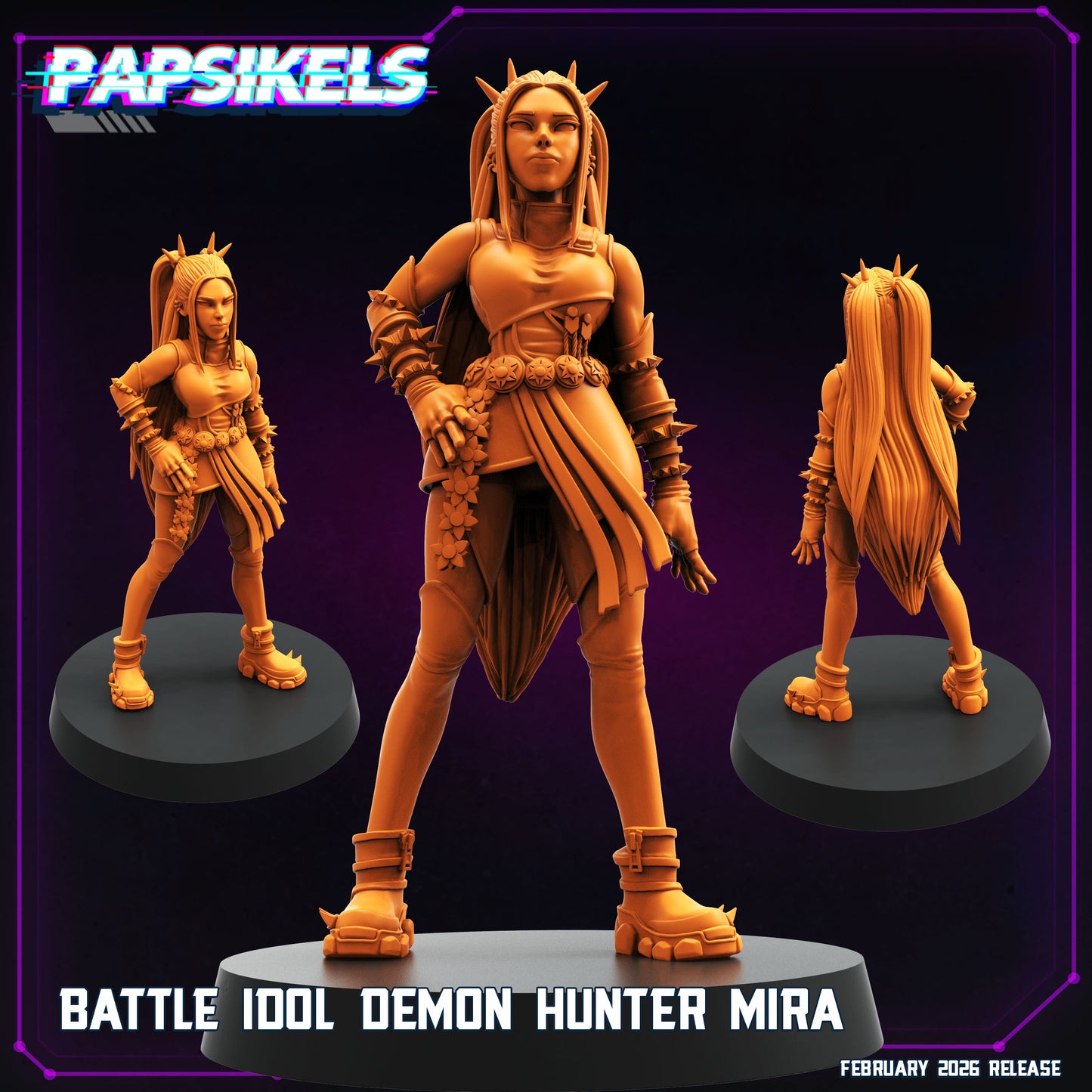 Idol Demon Hunter Mira - 32mm Scale Cyberpunk Mini | Papsikels