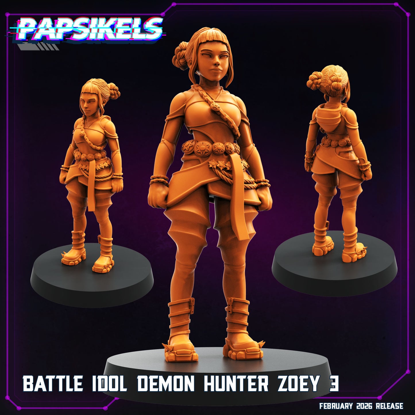 Idol Demon Hunter Zoey - 32mm Scale Cyberpunk Mini | Papsikels