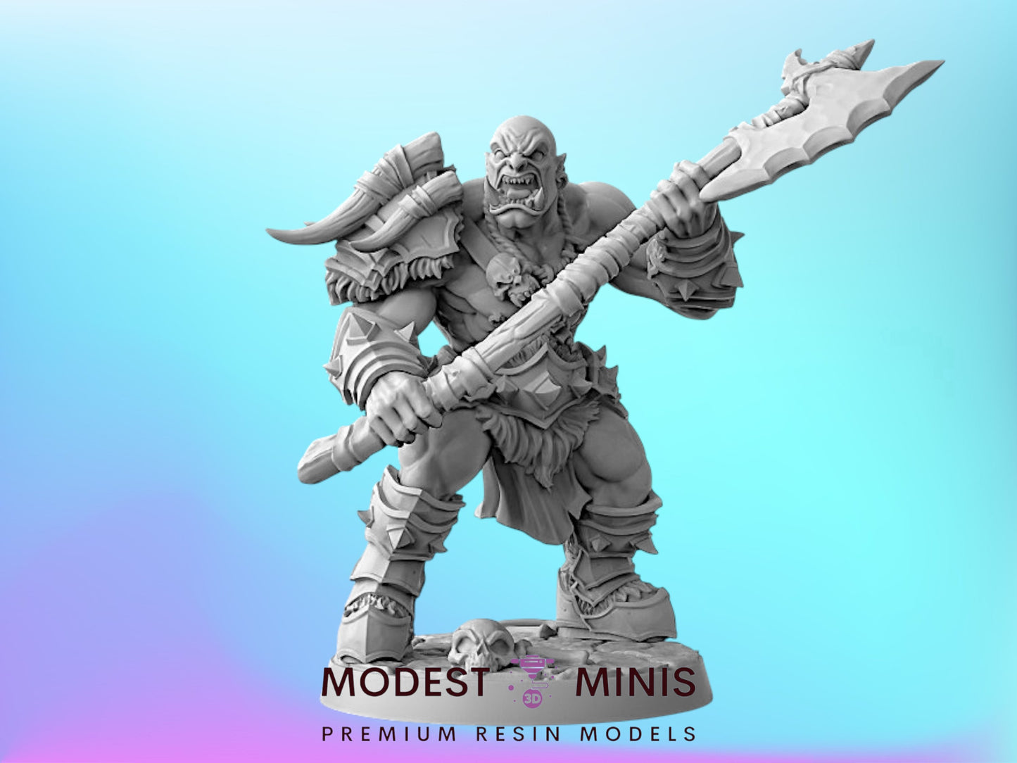 Orc Barbarian A | 28mm - 75mm Scale Resin Minis | DnD | Artisan Guild