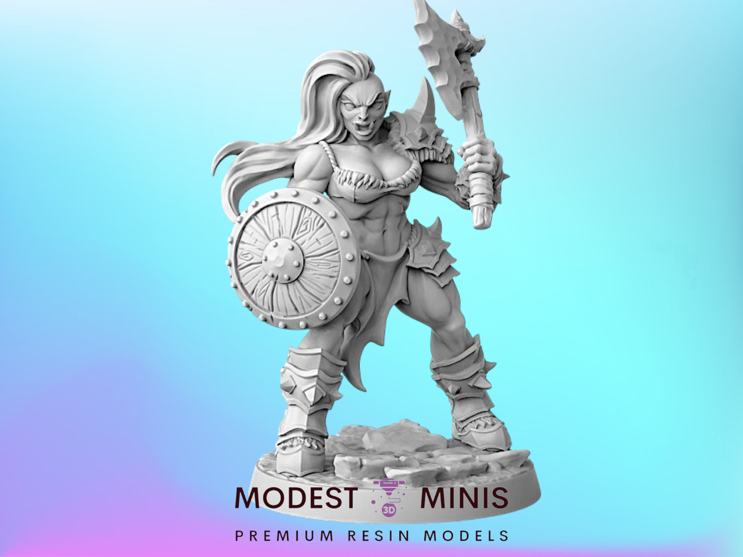Orc Barbarian C | 28mm - 75mm Scale Resin Minis | DnD | Artisan Guild