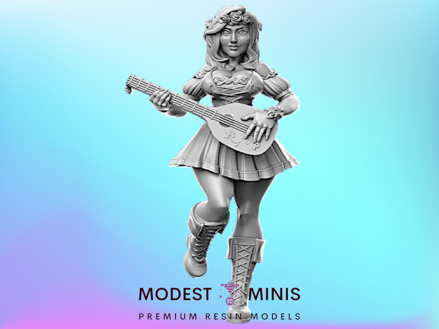 Bard Dungeon Pinups - 28mm 32mm Scale DnD Miniature | RN Estudio