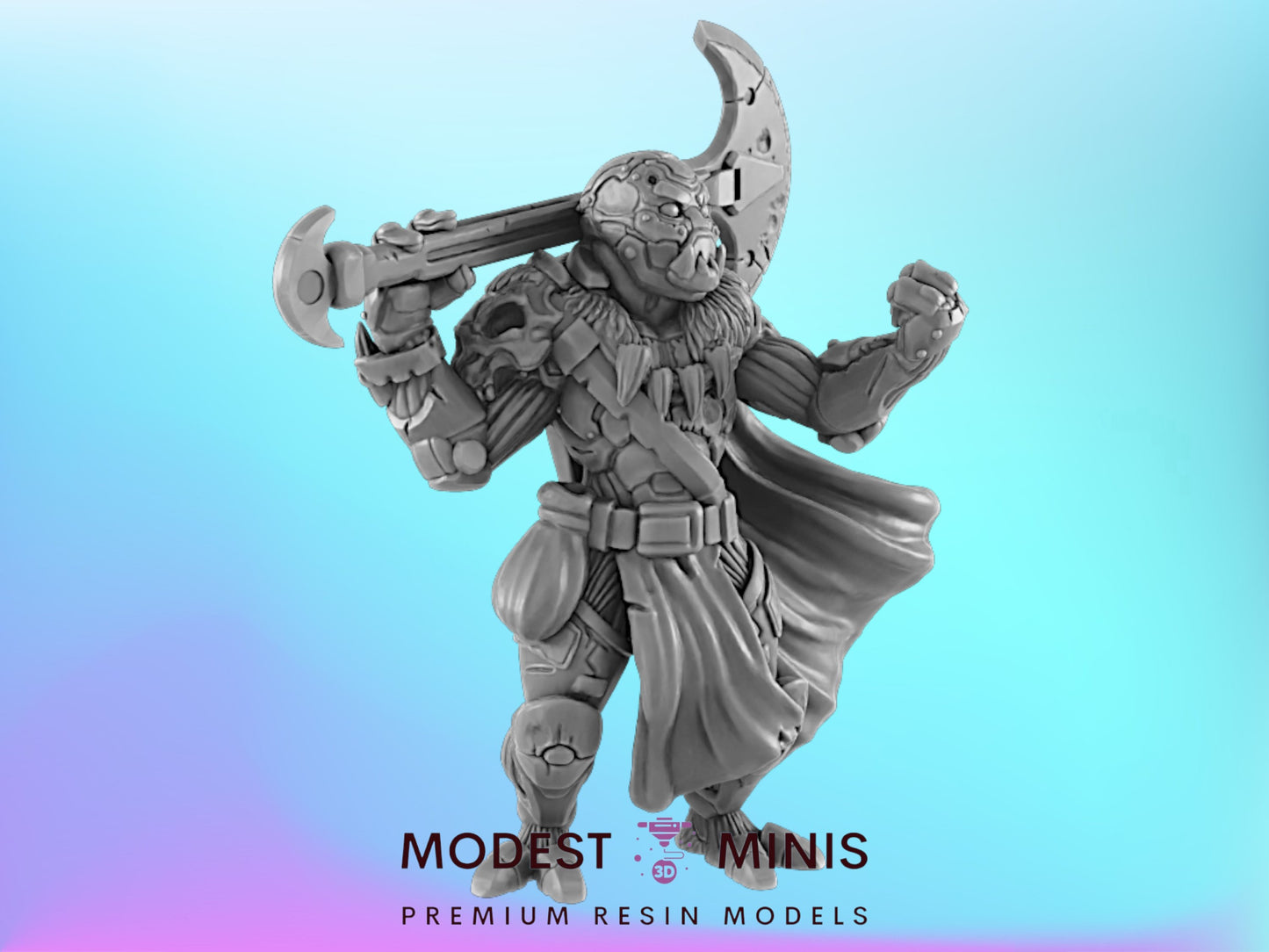Battleforged Barbarian | 25mm to 100mm Steampunk Mini | DnD | EC3D