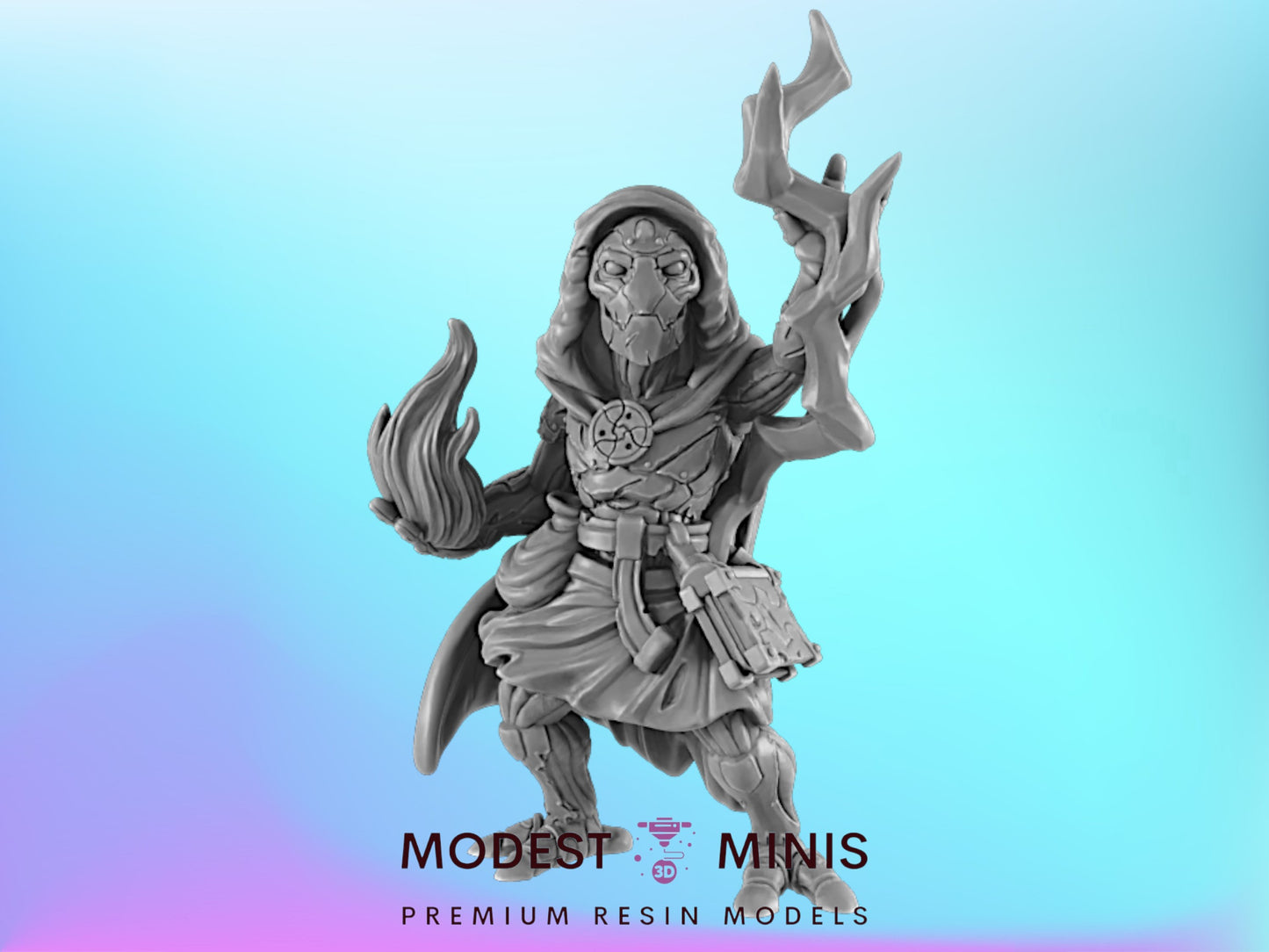 Battleforged Spellcaster | 25mm to 100mm Steampunk Mini | DnD | EC3D