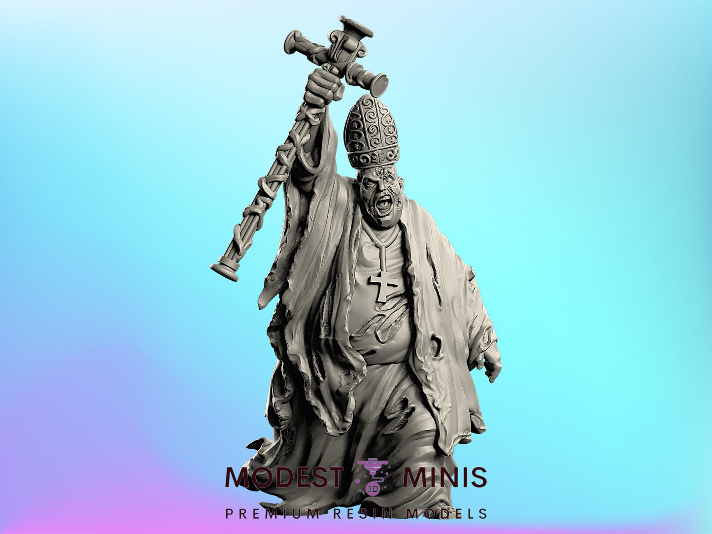 Zombie Bishop | 28mm - 100mm Scale Resin Mini | Zombicide | Vaultz
