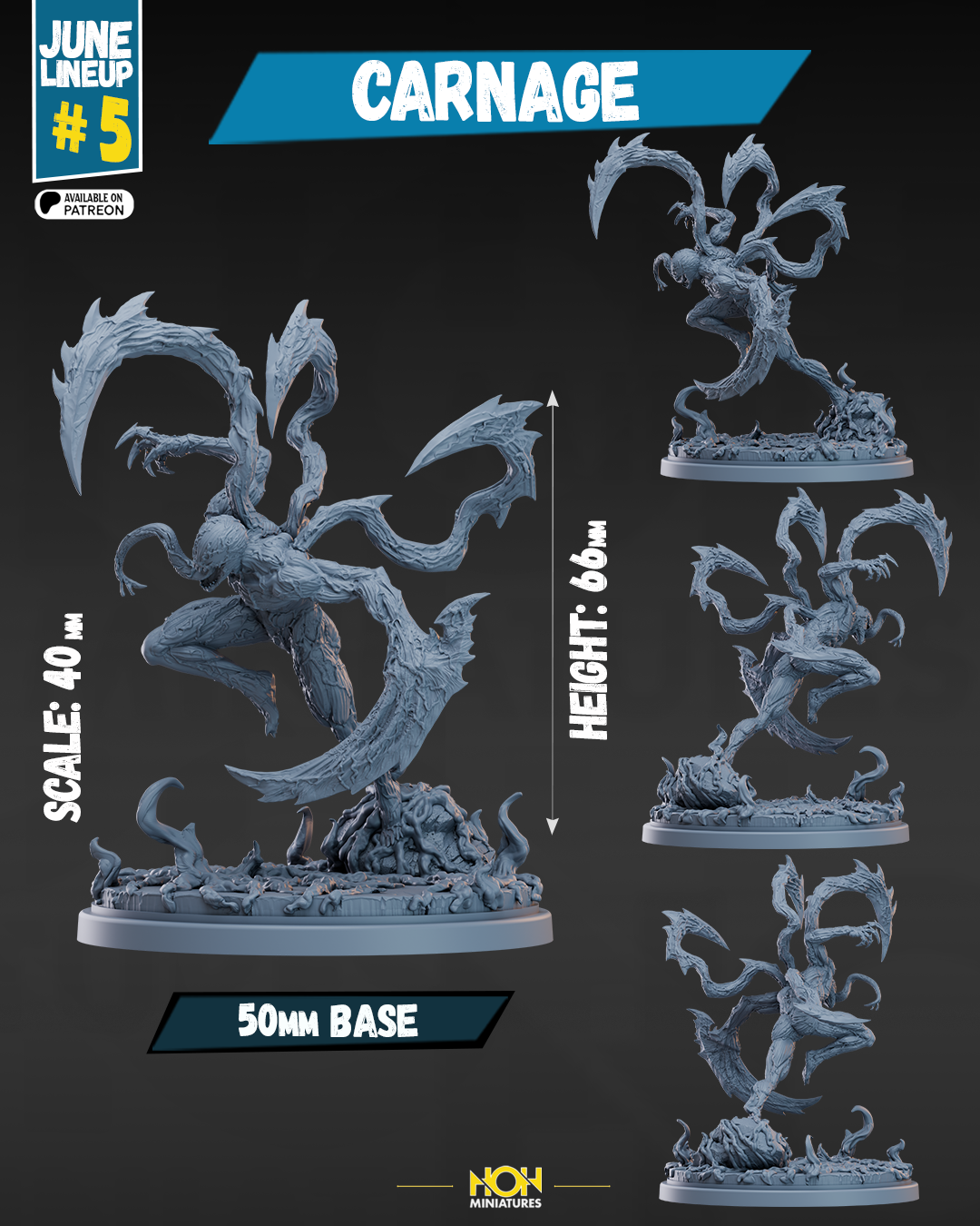 Carnage | 32mm - 40mm Mini | Crisis Protocol Proxy | Superhero | Hall of Heroes