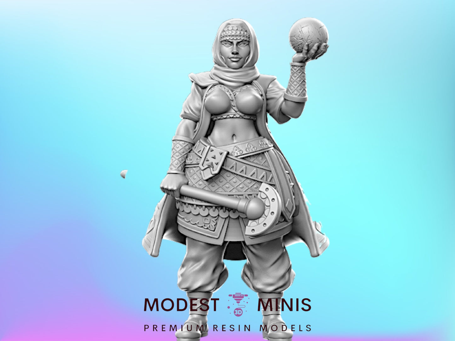 Cleric Dungeon Pinups - 28mm 32mm Scale DnD Miniature | RN Estudio