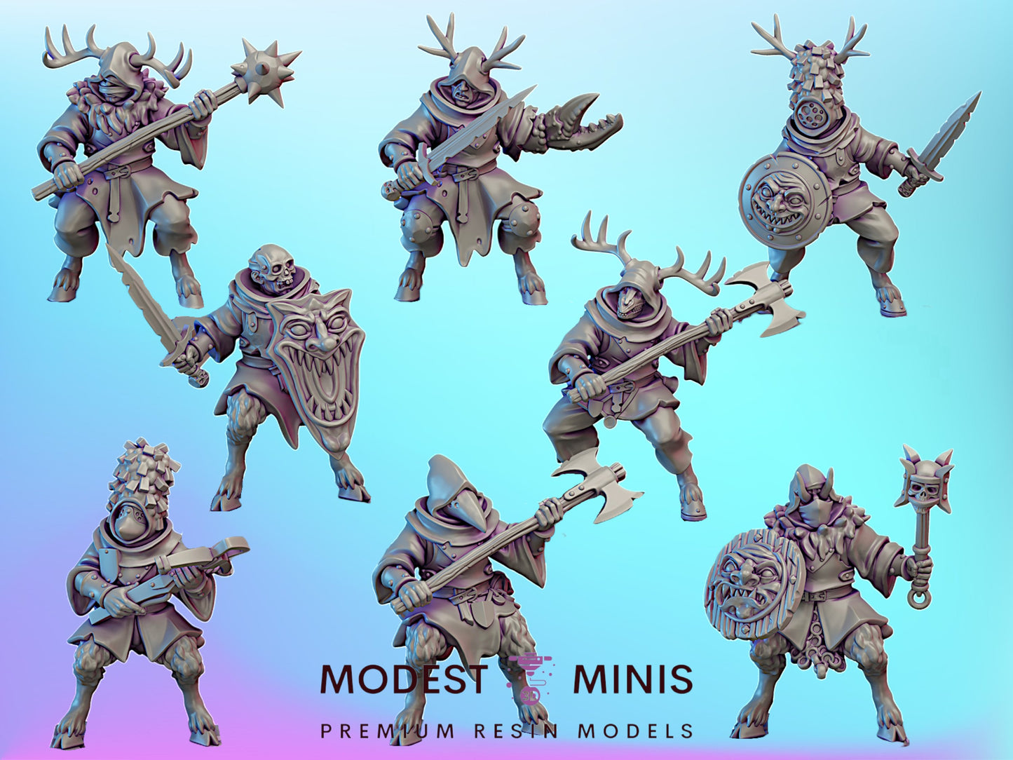 8pc Cultists Set VOL2 | 28mm - 75mm Scale | DnD Frostgrave Mini | Vae Victis Fantasy