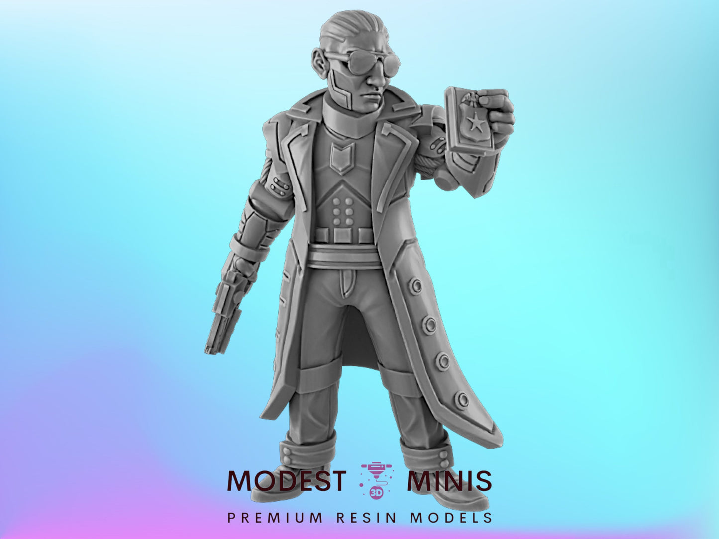 Detective | 25mm - 75mm Scale | DnD | EC3D Cyberpunk Mini | Ghost City