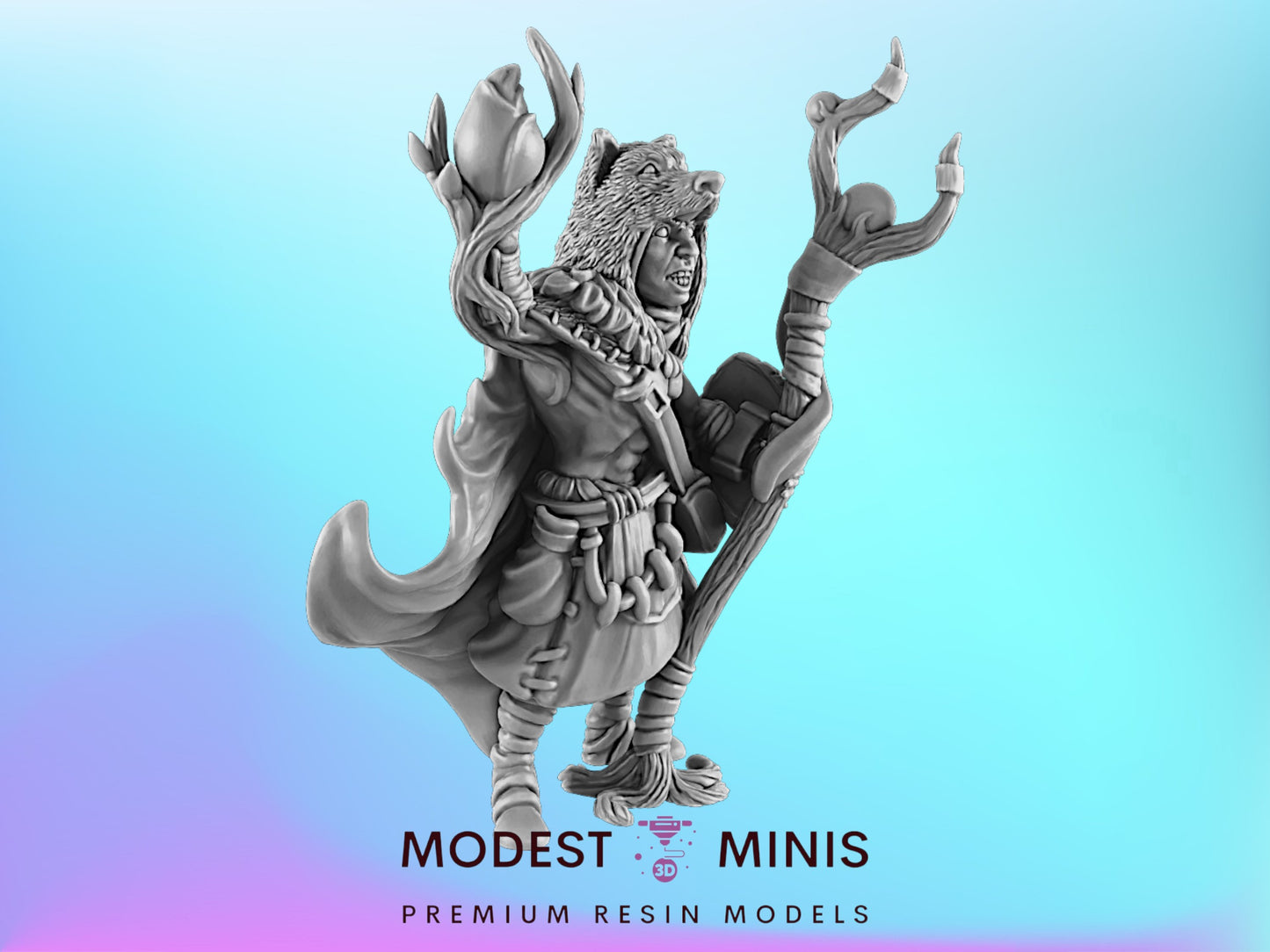 Druid Human | 25mm - 75mm Scale | DnD | EC3D Fantasy Mini | Everyday Heroes