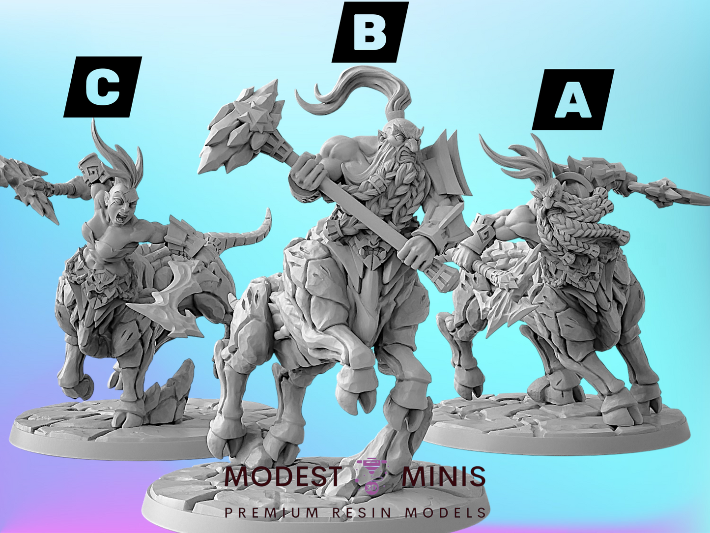 Dumloktaurs | 28mm - 75mm Scale Resin Minis | DnD | Artisan Guild Dwarves