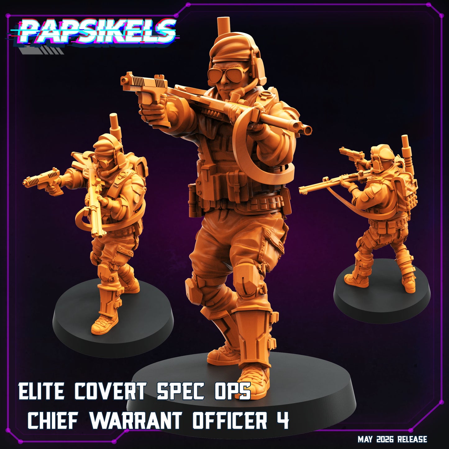 Elite Covert Spec Ops Chief Warrant Officer -32mm Scale Cyberpunk | Papsikels