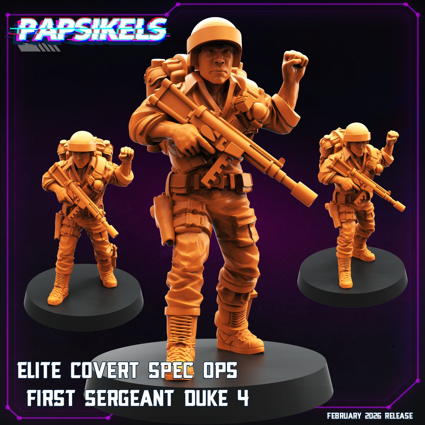 Covert Spec Ops First Sergeant Duke - 32mm Scale Cyberpunk Mini | Papsikels GI Joe