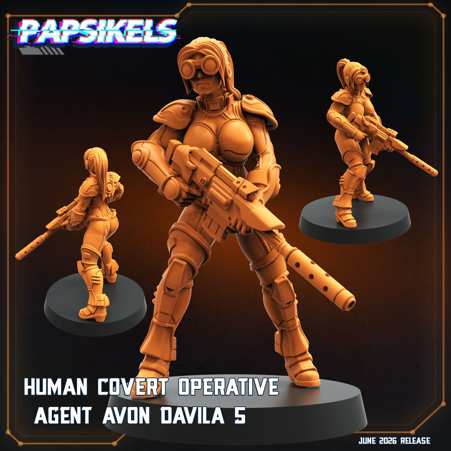Covert Operative Agent Avon Davila - 32mm Scale Sci Fi Starcraft | Papsikels