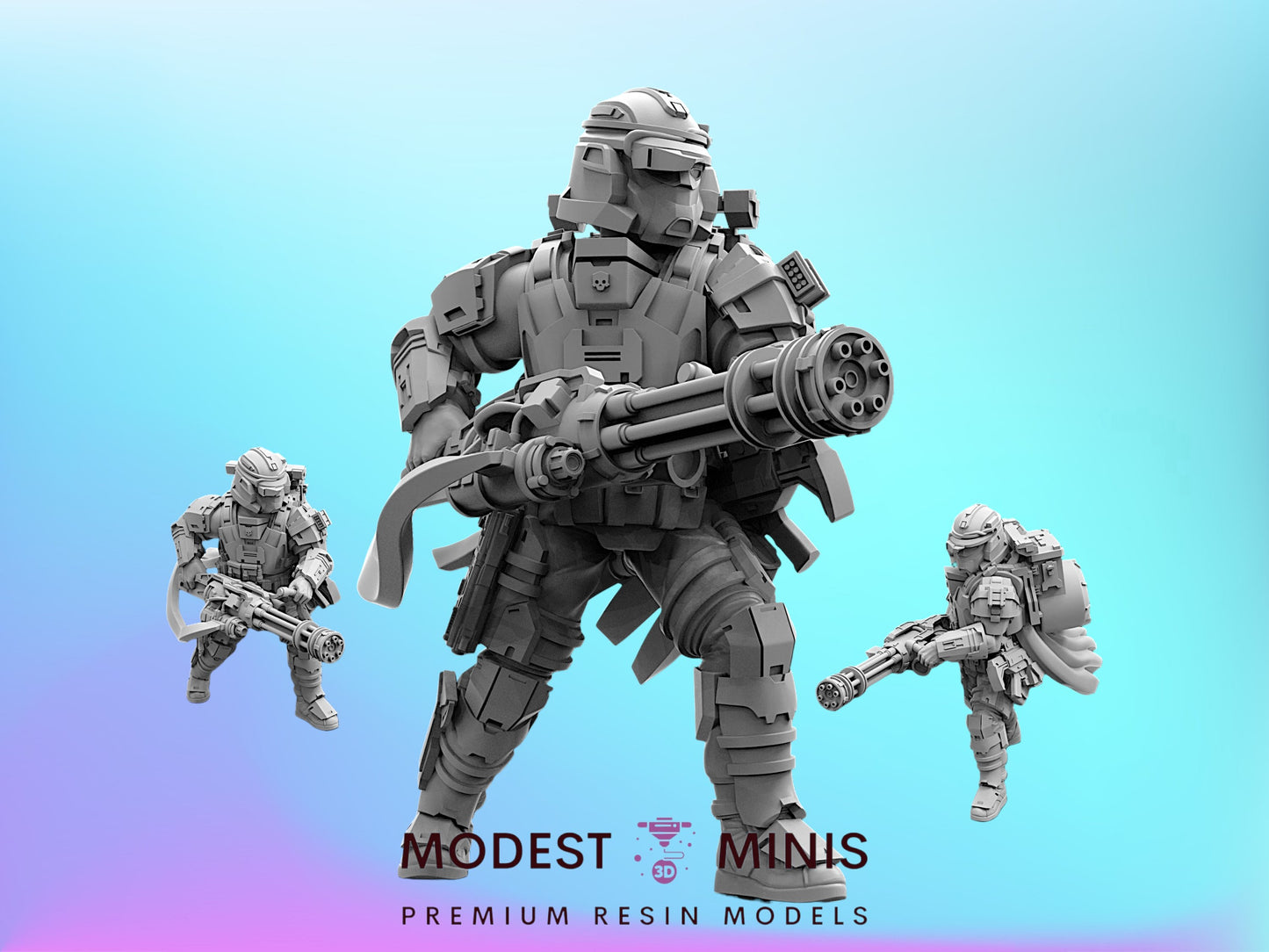 RS40 Helljumper Heavygunner - 28mm+ Scale Miniature | Sci fi | Papsikels