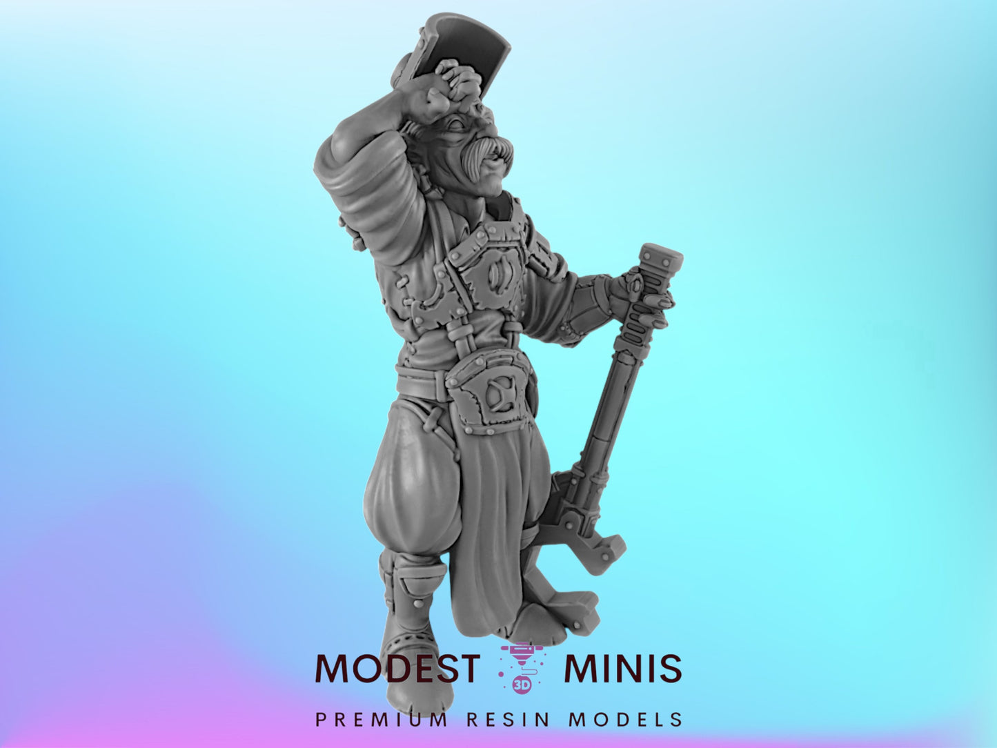 Human Inventor | 25mm to 100mm Steampunk Mini | DnD | EC3D