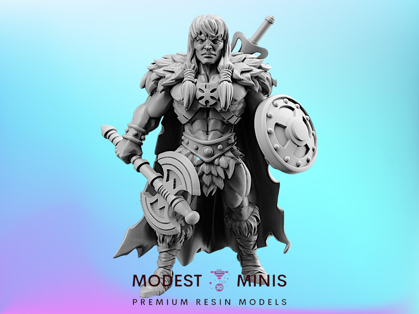 King Kull - 32mm Scale DnD Miniature | He-Man | 80's Fantasy Mini - RN Estudio