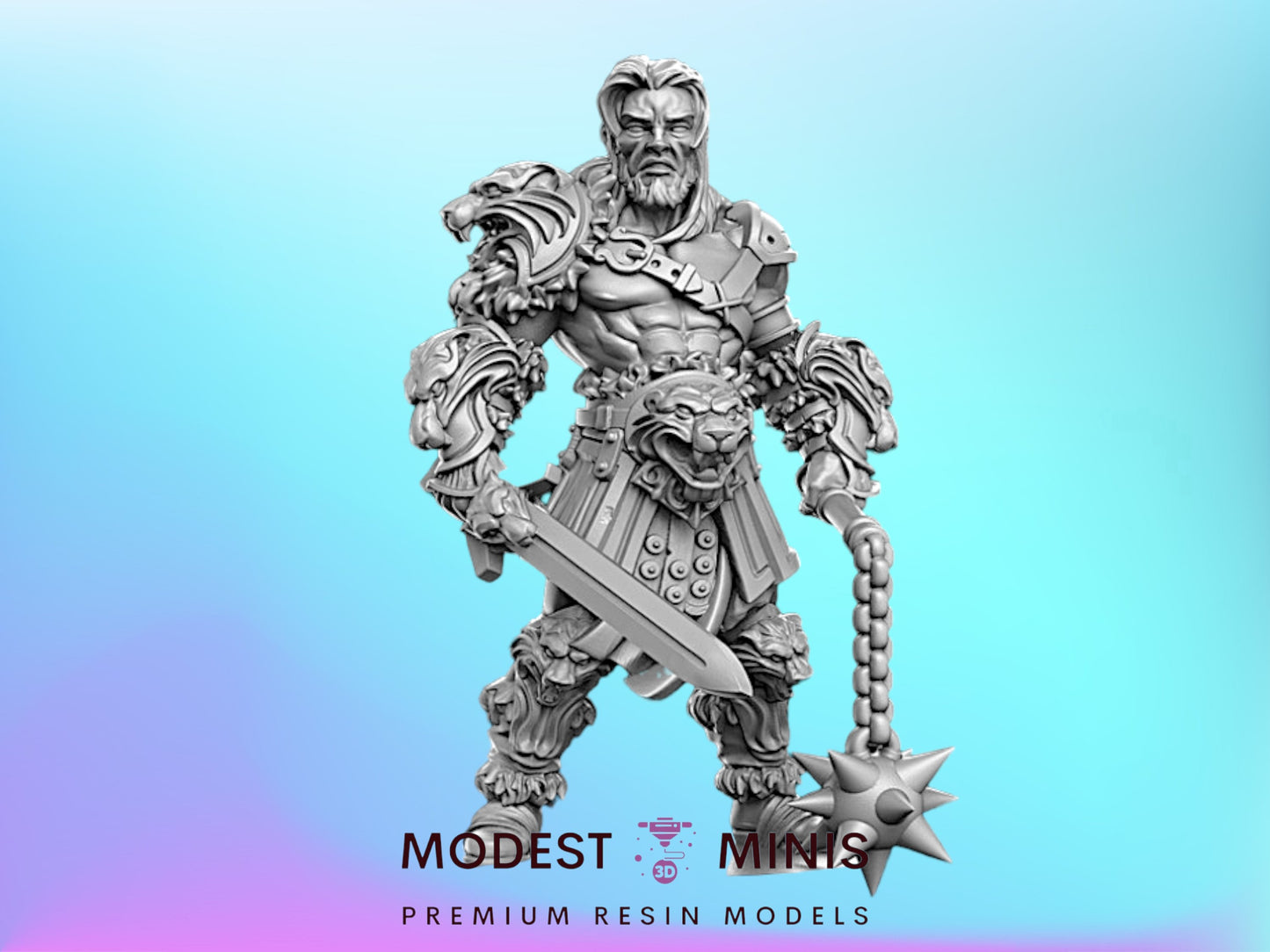 Lionel Barbarian - 28mm 32mm Scale DnD Miniature | Dungeons and Dragons | RN Estudio