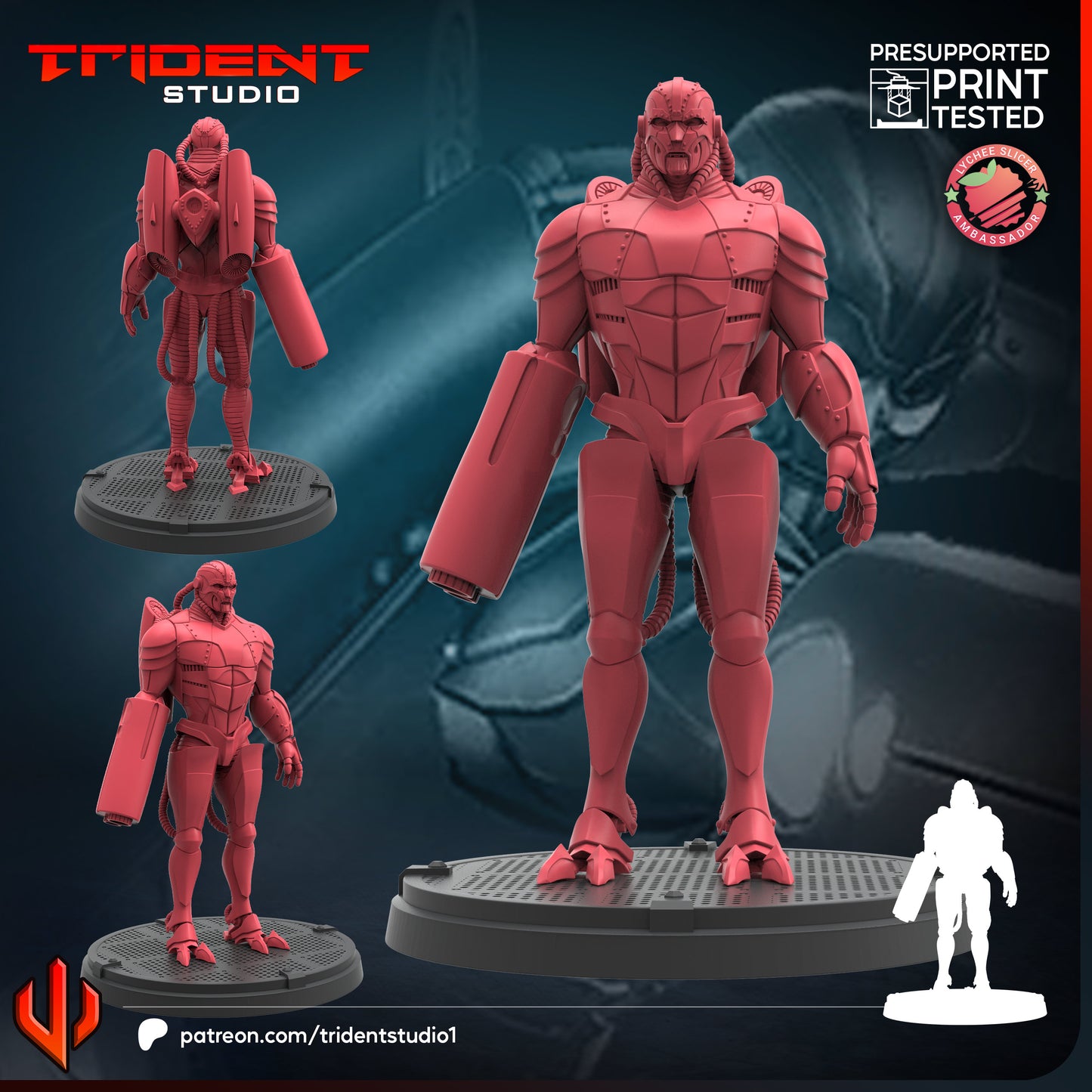 Doom Bot Blasters | 32mm - 40mm Mini | Crisis Protocol Proxy | Superhero | Trident