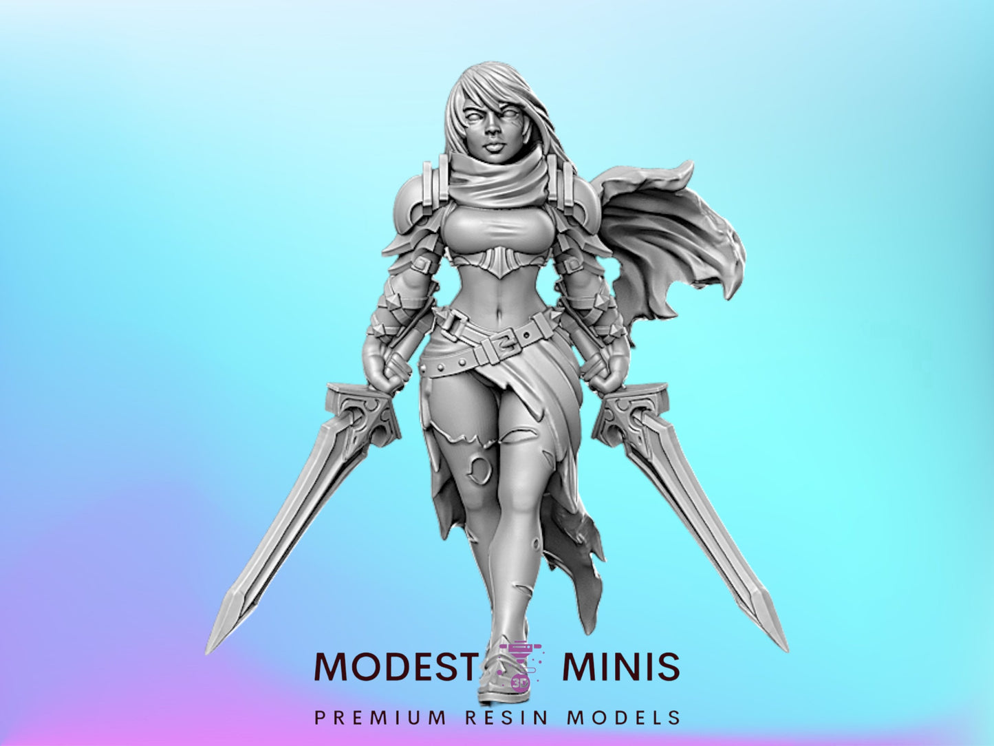 Melisa, Female Fighter - 28mm 32mm Scale DnD Miniature | Dungeons and Dragons | RN Estudio (Copy) (Copy) (Copy)