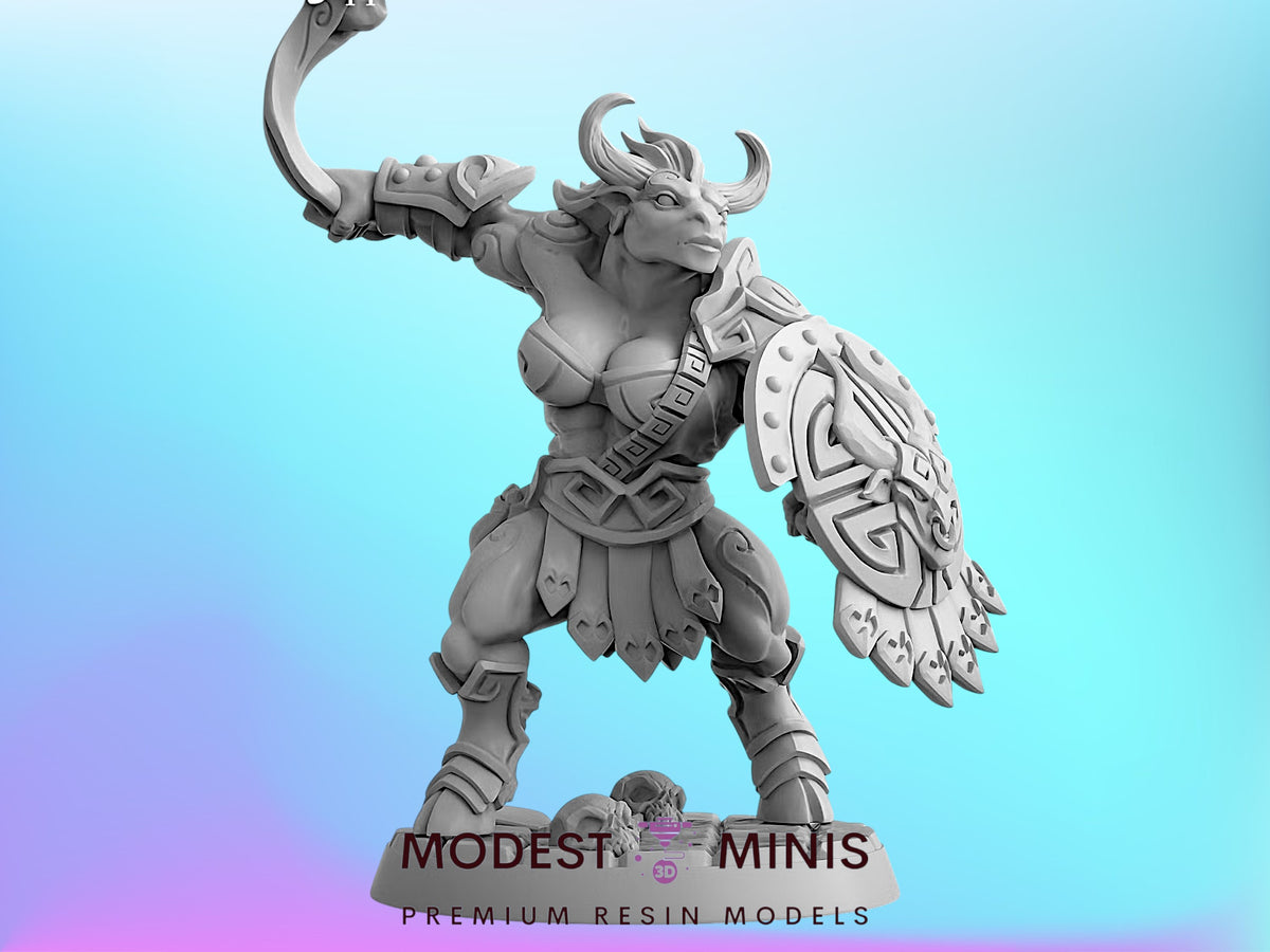 Minoc Minotaur F | 28mm - 75mm Scale Resin Minis | DnD | Frostgrave Artisan