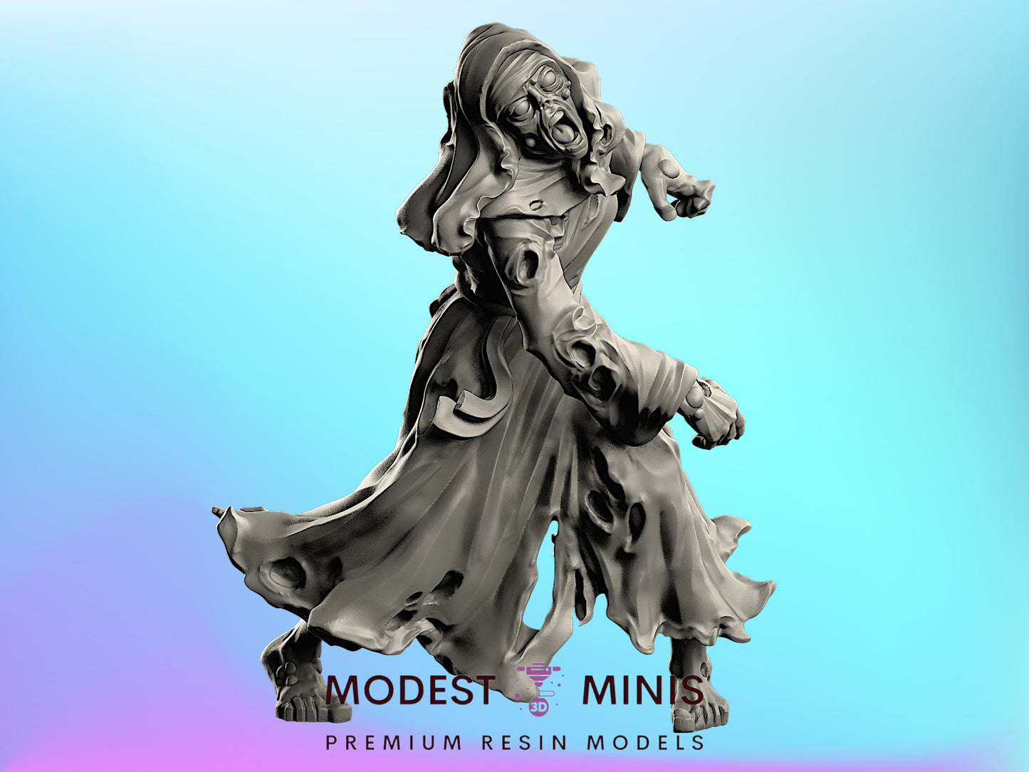 Zombie Nun 2 | 28mm - 100mm Scale Resin Mini | Zombicide | Vaultz
